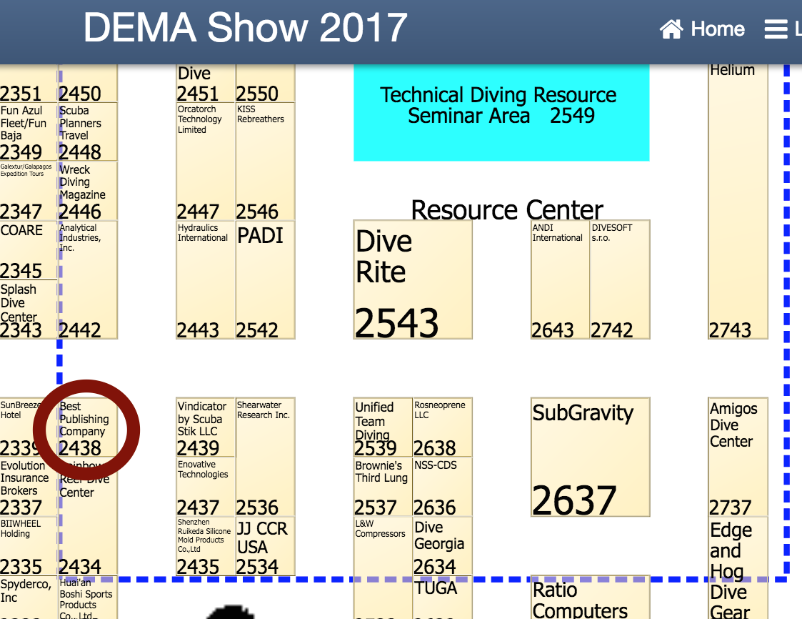 Best Publishing Company booth at DEMA Show 2017